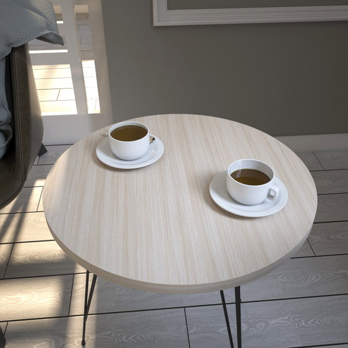 Hanah Home Mesa Auxiliar Roble 40x44x40cm Tablero Melamina Elegante y Resistente